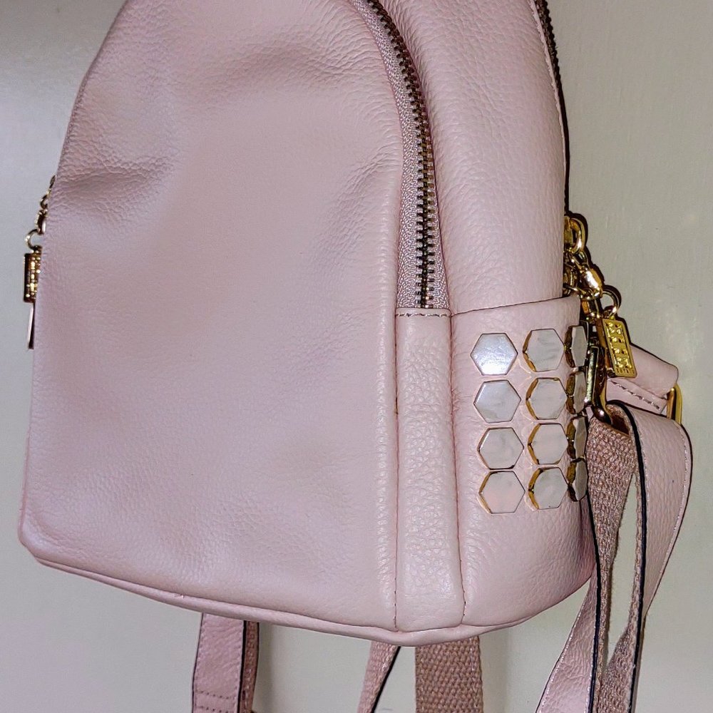Boyatu Pink Leather Mini Backpack Purse